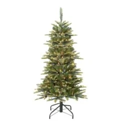 4.5ft. Pre-Lit Slim Aspen Fir Artificial Christmas Tree, Clear Lights -Christmas Designers Store D393420S 1 1