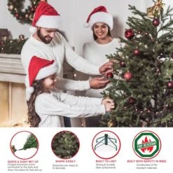 4.5ft. Pre-Lit Slim Aspen Fir Artificial Christmas Tree, Clear Lights -Christmas Designers Store D393420S 5