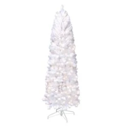 6.5ft. Pre-Lit White Pencil Northern Fir Artificial Christmas Tree, White Lights 9 6.5ft. Pre-Lit White Pencil Northern Fir Artificial Christmas Tree, White Lights -Christmas Designers Store D393474S 1 1