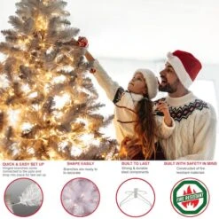 6.5ft. Pre-Lit White Pencil Northern Fir Artificial Christmas Tree, White Lights 12 6.5ft. Pre-Lit White Pencil Northern Fir Artificial Christmas Tree, White Lights -Christmas Designers Store D393474S 4