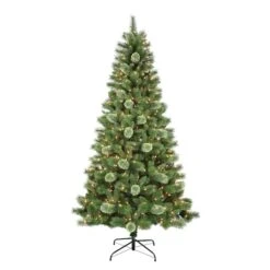 7.5ft. Pre-Lit Western Pine Artificial Christmas Tree, Clear Lights
