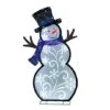 30" Pre-Lit White Outdoor Snowman With Blue Scarf -Christmas Designers Store D393501S 1