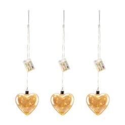 Glitzhome® 26" LED Glass Heart Wall Décor, Set Of 3