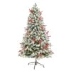 6ft. Pre-Lit Snow Tipped Norwegian Fir Artificial Christmas Tree, White LED Lights 1 6ft. Pre-Lit Snow Tipped Norwegian Fir Artificial Christmas Tree, White LED Lights -Christmas Designers Store D478785S 1