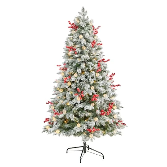 6ft. Pre-Lit Snow Tipped Norwegian Fir Artificial Christmas Tree, White LED Lights 3 6ft. Pre-Lit Snow Tipped Norwegian Fir Artificial Christmas Tree, White LED Lights