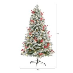 6ft. Pre-Lit Snow Tipped Norwegian Fir Artificial Christmas Tree, White LED Lights 20 6ft. Pre-Lit Snow Tipped Norwegian Fir Artificial Christmas Tree, White LED Lights -Christmas Designers Store D478785S 2