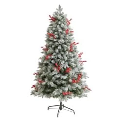 6ft. Pre-Lit Snow Tipped Norwegian Fir Artificial Christmas Tree, White LED Lights 16 6ft. Pre-Lit Snow Tipped Norwegian Fir Artificial Christmas Tree, White LED Lights -Christmas Designers Store D478785S 3