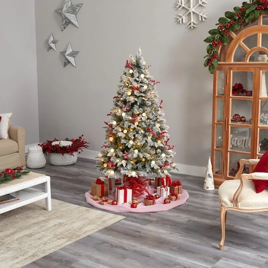 6ft. Pre-Lit Snow Tipped Norwegian Fir Artificial Christmas Tree, White LED Lights 12 6ft. Pre-Lit Snow Tipped Norwegian Fir Artificial Christmas Tree, White LED Lights - Image 10