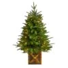 3ft. Pre-Lit Finland Fir Artificial Christmas Tree In Decorative Planter, Warm White Lights -Christmas Designers Store D478817S 1