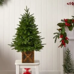 3ft. Pre-Lit Finland Fir Artificial Christmas Tree In Decorative Planter, Warm White Lights -Christmas Designers Store D478817S 8
