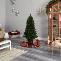 5ft. Pre-Lit Colorado Aspen Artificial Christmas Tree In Decorative Planter, White LED Lights -Christmas Designers Store D478829S 10