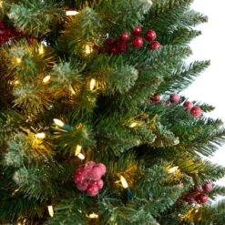 5ft. Pre-Lit Frosted Colorado Aspen Artificial Christmas Tree In Decorative Planter, White LED Lights -Christmas Designers Store D478830S 4