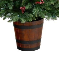 5ft. Pre-Lit Frosted Colorado Aspen Artificial Christmas Tree In Decorative Planter, White LED Lights -Christmas Designers Store D478830S 5