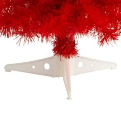 2ft. Pre-Lit Red Artificial Christmas Tree, Warm White LED Lights -Christmas Designers Store D478850S 5