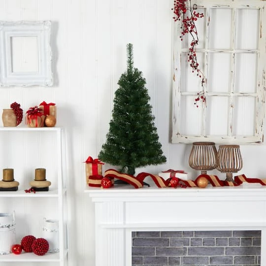 3ft. Pre-Lit Green Artificial Christmas Tree, Warm White LED Lights 13 3ft. Pre-Lit Green Artificial Christmas Tree, Warm White LED Lights - Image 11