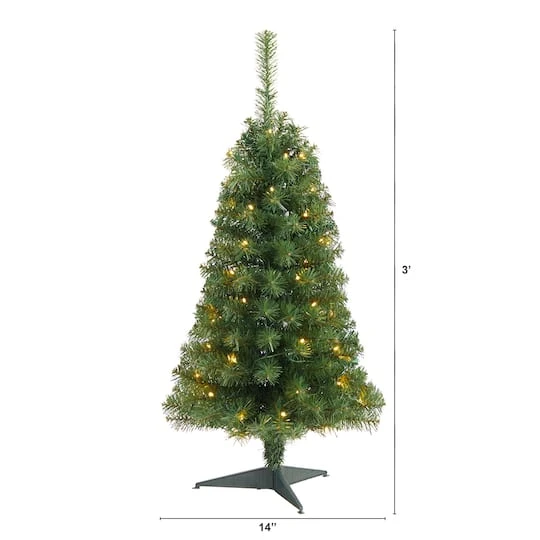 3ft. Pre-Lit Green Artificial Christmas Tree, Warm White LED Lights 5 3ft. Pre-Lit Green Artificial Christmas Tree, Warm White LED Lights - Image 3