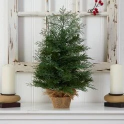 2ft. Pre-Lit Artificial Christmas Tree In Burlap Base, Warm White LED Lights -Christmas Designers Store D478875S 5