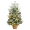 2ft. Pre-Lit Winter Frosted Artificial Christmas Tree In Burlap Base, Warm White LED Lights 2 2ft. Pre-Lit Winter Frosted Artificial Christmas Tree In Burlap Base, Warm White LED Lights -Christmas Designers Store D478876S 1