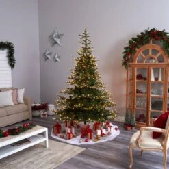 8ft. Pre-Lit Layered Washington Spruce Artificial Christmas Tree, Clear Lights -Christmas Designers Store D478887S 9