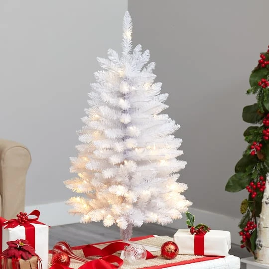 3ft. Pre-Lit White Artificial Christmas Tree, Warm White LED Lights 5 3ft. Pre-Lit White Artificial Christmas Tree, Warm White LED Lights - Image 3