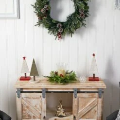 8" Cedar & Berries Artificial Christmas Candelabrum -Christmas Designers Store D479054S 5