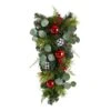 26" Christmas Greenery Ornament Teardrop Swag 1 26" Christmas Greenery Ornament Teardrop Swag -Christmas Designers Store D479058S 1