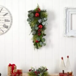 26" Christmas Greenery Ornament Teardrop Swag -Christmas Designers Store D479058S 3