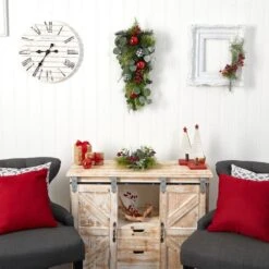 26" Christmas Greenery Ornament Teardrop Swag -Christmas Designers Store D479058S 4