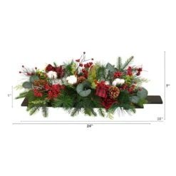 24" Berries, Pinecones & Eucalyptus Arrangement -Christmas Designers Store D479066S 2