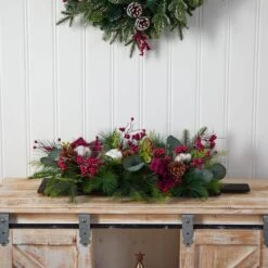 24" Berries, Pinecones & Eucalyptus Arrangement -Christmas Designers Store D479066S 4