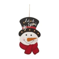 Glitzhome® 19" Lighted Snowman Wall Décor