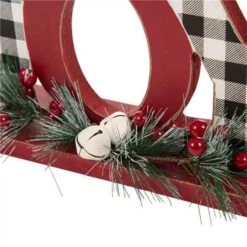 Glitzhome® Christmas Plaid Joy & Noel Table Décor Set -Christmas Designers Store D479426S 5