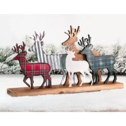 Glitzhome® 18" Galvanized Metal & Wooden Reindeer Table Décor -Christmas Designers Store D479428S 3