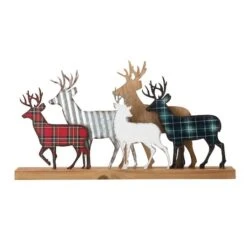 Glitzhome® 18" Galvanized Metal & Wooden Reindeer Table Décor -Christmas Designers Store D479428S 4