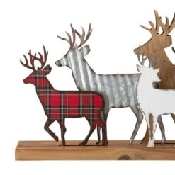 Glitzhome® 18" Galvanized Metal & Wooden Reindeer Table Décor -Christmas Designers Store D479428S 6