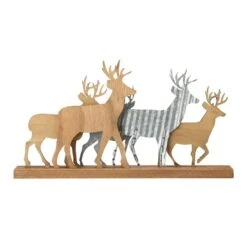 Glitzhome® 18" Galvanized Metal & Wooden Reindeer Table Décor -Christmas Designers Store D479428S 7