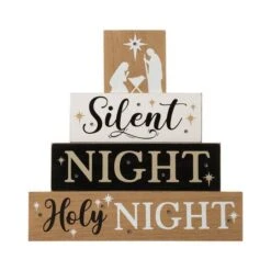 Glitzhome® 12" LED Lighted Nativity Block Word Sign -Christmas Designers Store D479430S 5