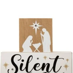 Glitzhome® 12" LED Lighted Nativity Block Word Sign -Christmas Designers Store D479430S 7
