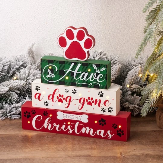Glitzhome® 12" LED Lighted Pet Block Word Sign 6 Glitzhome® 12" LED Lighted Pet Block Word Sign - Image 4