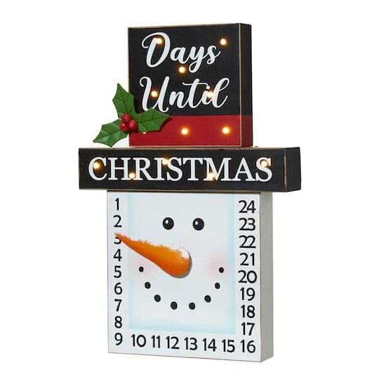 Glitzhome® 15" LED Christmas Snowman Countdown Décor 4 Glitzhome® 15" LED Christmas Snowman Countdown Décor - Image 2