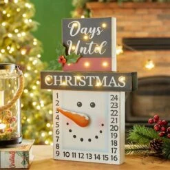 Glitzhome® 15" LED Christmas Snowman Countdown Décor 13 Glitzhome® 15" LED Christmas Snowman Countdown Décor -Christmas Designers Store D479443S 2