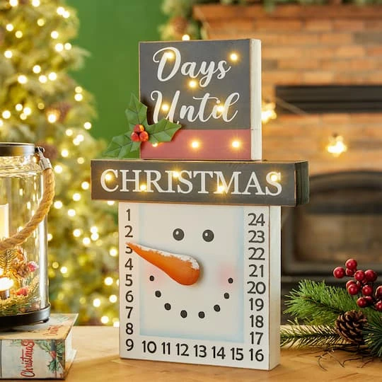 Glitzhome® 15" LED Christmas Snowman Countdown Décor 5 Glitzhome® 15" LED Christmas Snowman Countdown Décor - Image 3