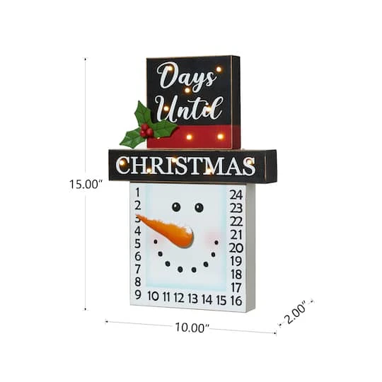 Glitzhome® 15" LED Christmas Snowman Countdown Décor 9 Glitzhome® 15" LED Christmas Snowman Countdown Décor - Image 7