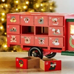 Glitzhome® 14.5" Christmas Truck Countdown Décor -Christmas Designers Store D479444S 4