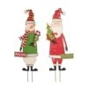 Glitzhome® 3ft. Metal Snowman & Santa Yard Stake Set -Christmas Designers Store D479447S 1
