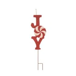 Glitzhome® 3ft. Metal Joy & Noel Yard Stake Set -Christmas Designers Store D479448S 3