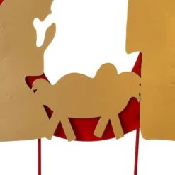 Glitzhome® 2.5ft. LED Metal Hope Yard Stake Set With Timer 18 Glitzhome® 2.5ft. LED Metal Hope Yard Stake Set With Timer -Christmas Designers Store D479450S 7