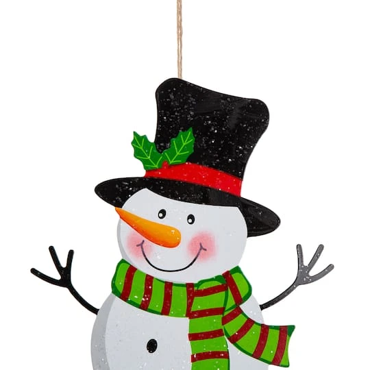 Glitzhome® 2ft. Metal Santa, Snowman & Tree Yard Stake Set 8 Glitzhome® 2ft. Metal Santa, Snowman & Tree Yard Stake Set - Image 6