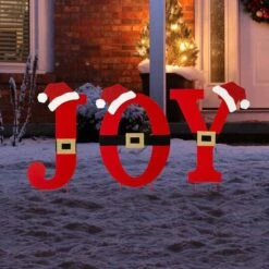 Glitzhome® 2.5ft. Metal Joy Yard Stake Set 14 Glitzhome® 2.5ft. Metal Joy Yard Stake Set -Christmas Designers Store D479453S 3