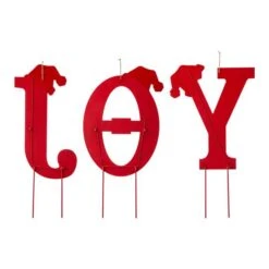 Glitzhome® 2.5ft. Metal Joy Yard Stake Set 19 Glitzhome® 2.5ft. Metal Joy Yard Stake Set -Christmas Designers Store D479453S 8